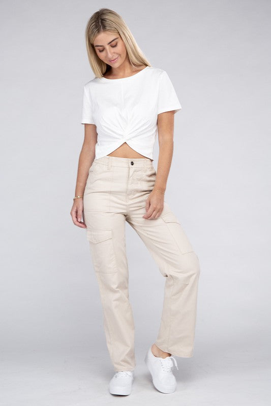 Everyday Wear Elastic-Waist Cargo Pants GOTIQUE Collections
