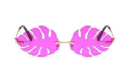 Rimless Leaf Shape Party Sunglasses