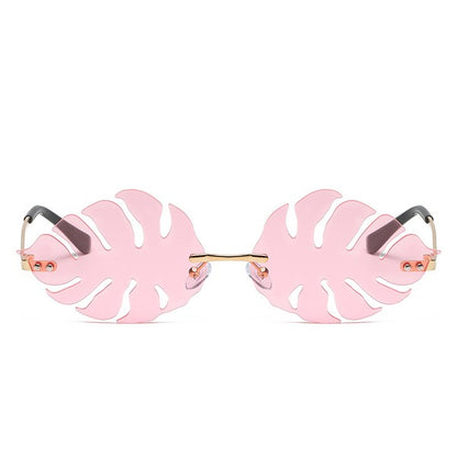 Rimless Leaf Shape Party Sunglasses