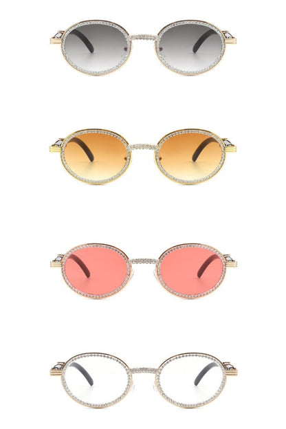 Round Circle Retro Glitter Fashion Sunglasses