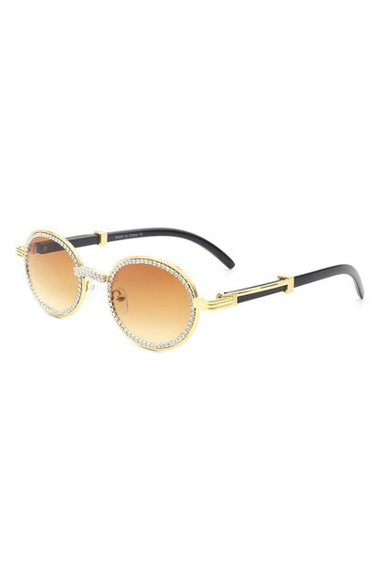 Round Circle Retro Glitter Fashion Sunglasses