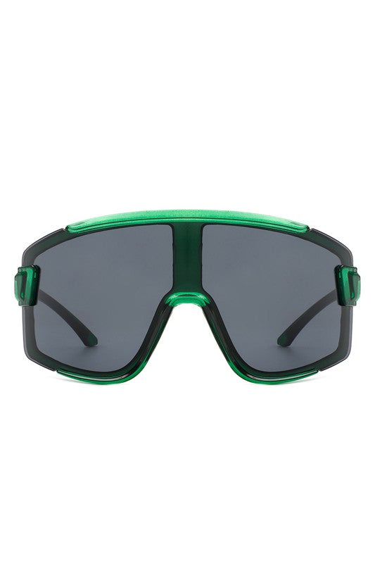 Oversize Sporty Square Chunky Shield Sunglasses