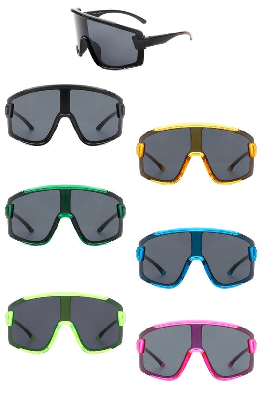 Oversize Sporty Square Chunky Shield Sunglasses