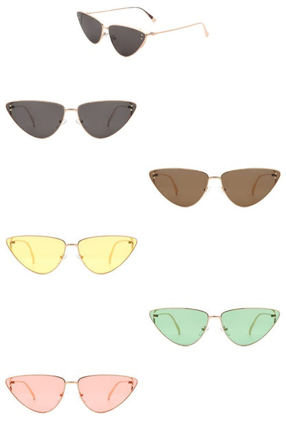 Retro Tinted Flat Lens Fashion Cat Eye Sunglasses