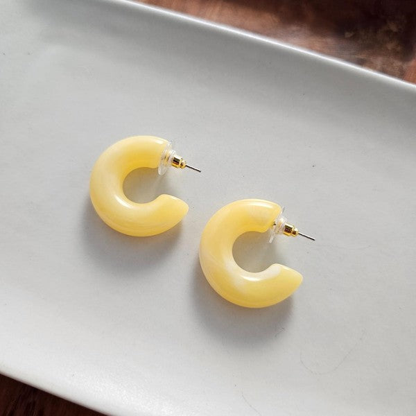 Yellow Chloe Chunky Hoops GOTIQUE Collections