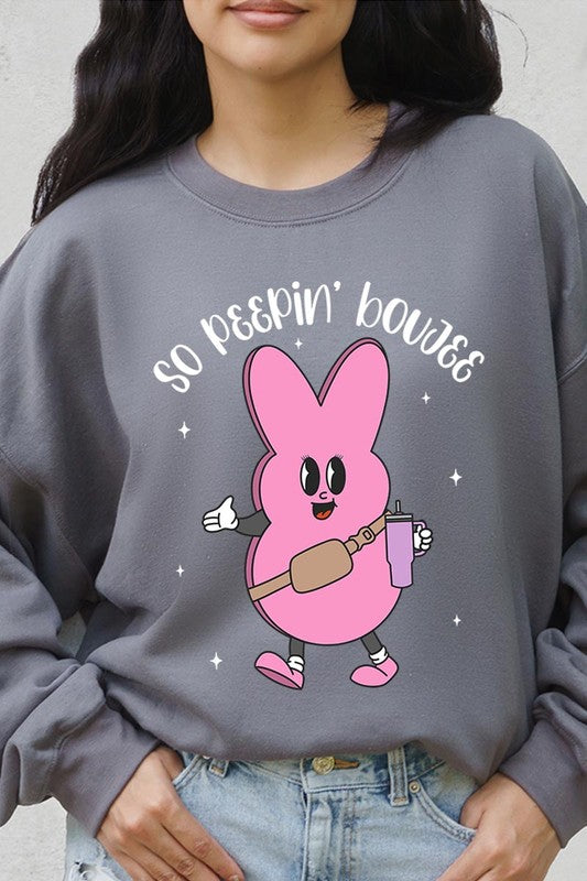 Peepin Tumbler Bunny Graphic Fleece Sweatshirts GOTIQUE Collections