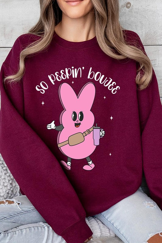 Peepin Tumbler Bunny Graphic Fleece Sweatshirts GOTIQUE Collections