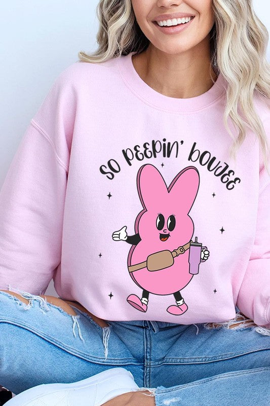 Peepin Tumbler Bunny Graphic Fleece Sweatshirts GOTIQUE Collections