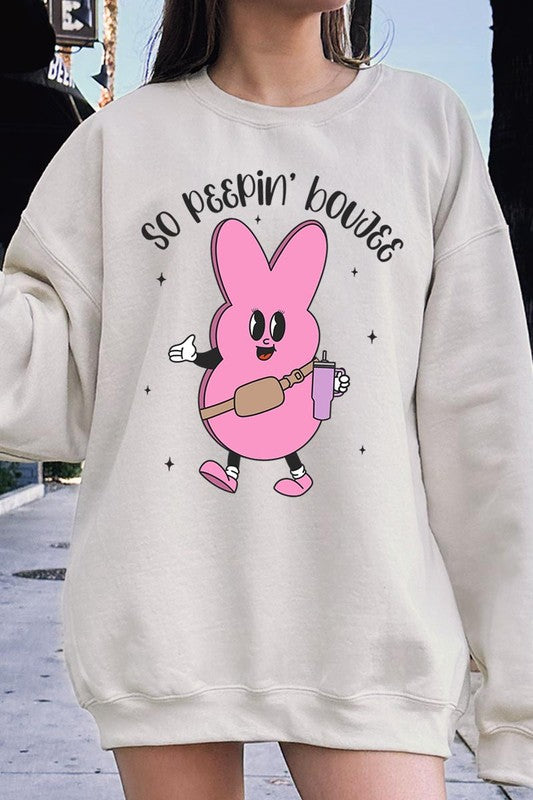 Peepin Tumbler Bunny Graphic Fleece Sweatshirts GOTIQUE Collections