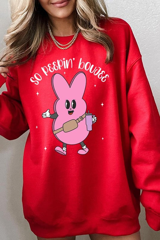 Peepin Tumbler Bunny Graphic Fleece Sweatshirts GOTIQUE Collections