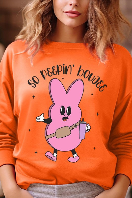 Peepin Tumbler Bunny Graphic Fleece Sweatshirts GOTIQUE Collections