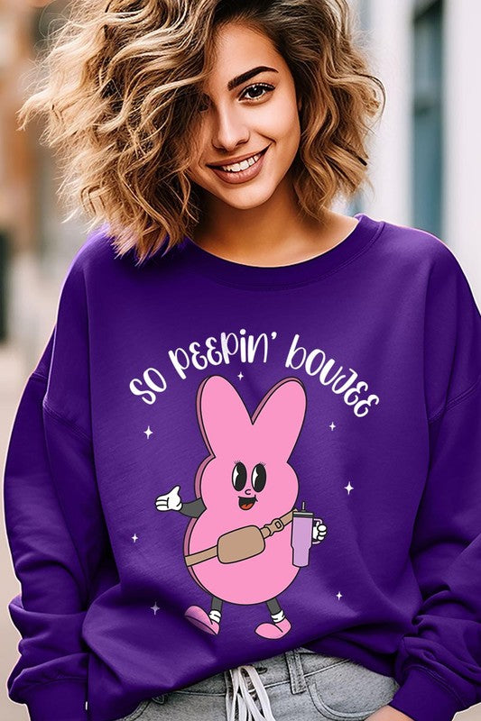 Peepin Tumbler Bunny Graphic Fleece Sweatshirts GOTIQUE Collections