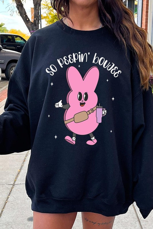 Peepin Tumbler Bunny Graphic Fleece Sweatshirts GOTIQUE Collections