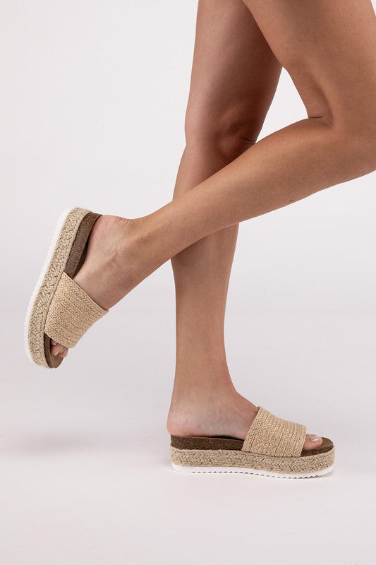 SAHAR Espadrille Flatform Slide Sandals