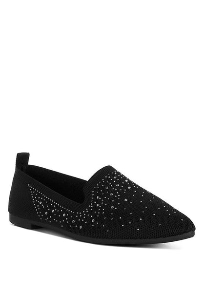 ABEDI Rhinestone Embellished Pull Tab Loafers GOTIQUE Collections