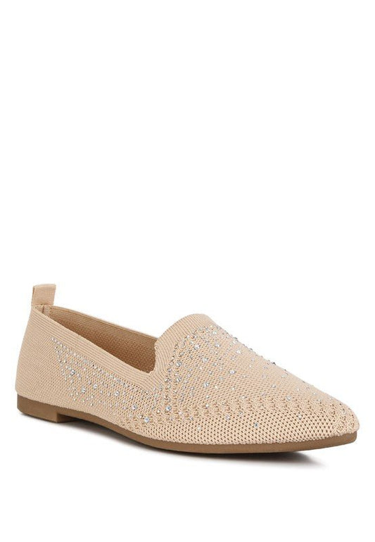 ABEDI Rhinestone Embellished Pull Tab Loafers GOTIQUE Collections