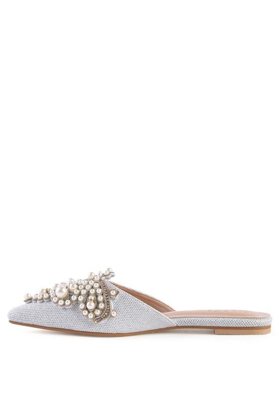 ASTRE Embellished Delicate Pearl Mules GOTIQUE Collections