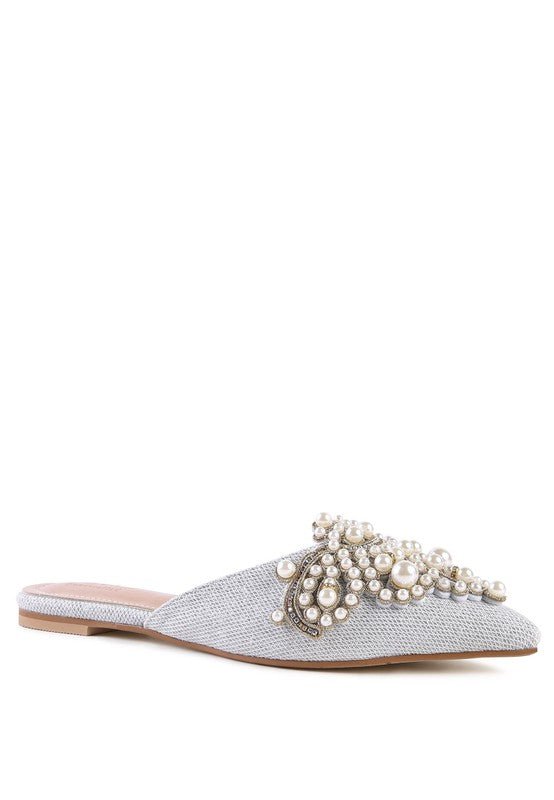 ASTRE Embellished Delicate Pearl Mules GOTIQUE Collections