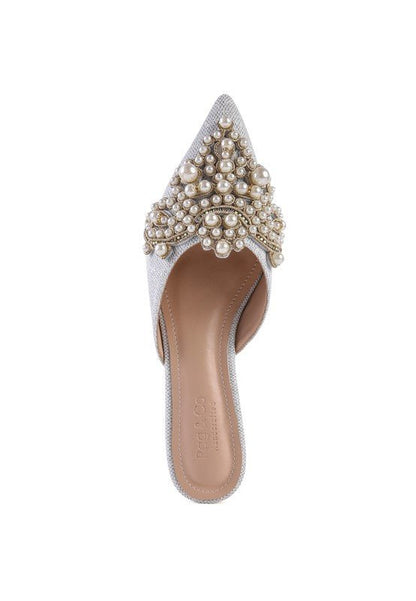 ASTRE Embellished Delicate Pearl Mules GOTIQUE Collections