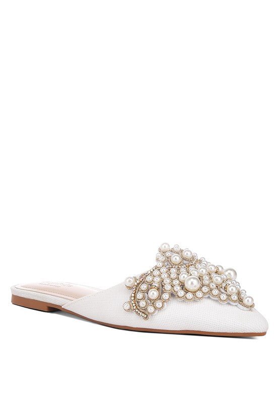 ASTRE Embellished Delicate Pearl Mules GOTIQUE Collections