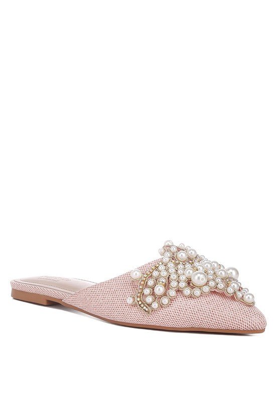 ASTRE Embellished Delicate Pearl Mules GOTIQUE Collections