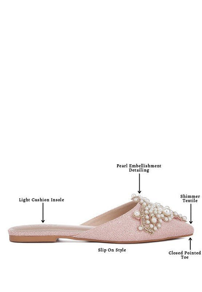 ASTRE Embellished Delicate Pearl Mules GOTIQUE Collections