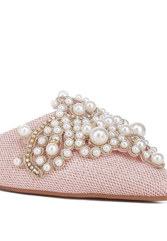 ASTRE Embellished Delicate Pearl Mules GOTIQUE Collections