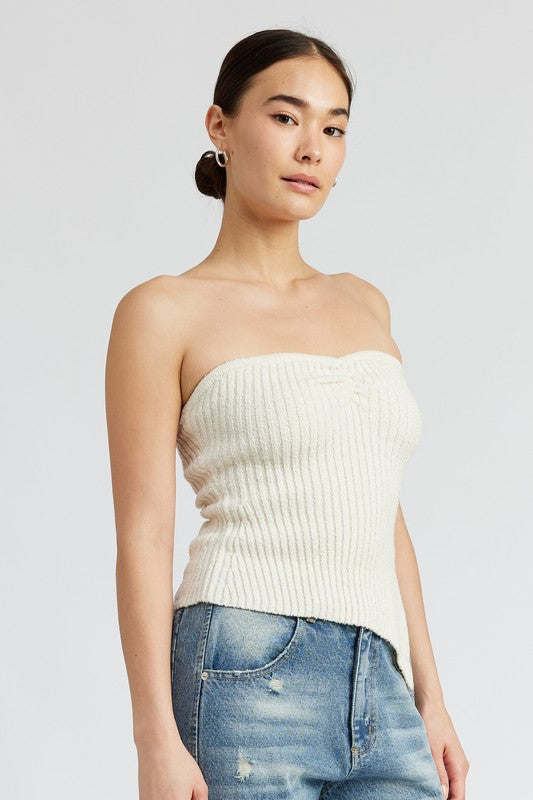 Asymmetrical Ruched Tube Top GOTIQUE Collections