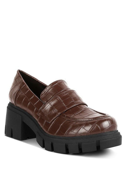 BENZ Chunky Block Heel Loafers GOTIQUE Collections