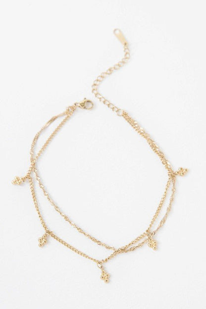 BONBON Gold Plated Double Layered Anklet GOTIQUE Collections