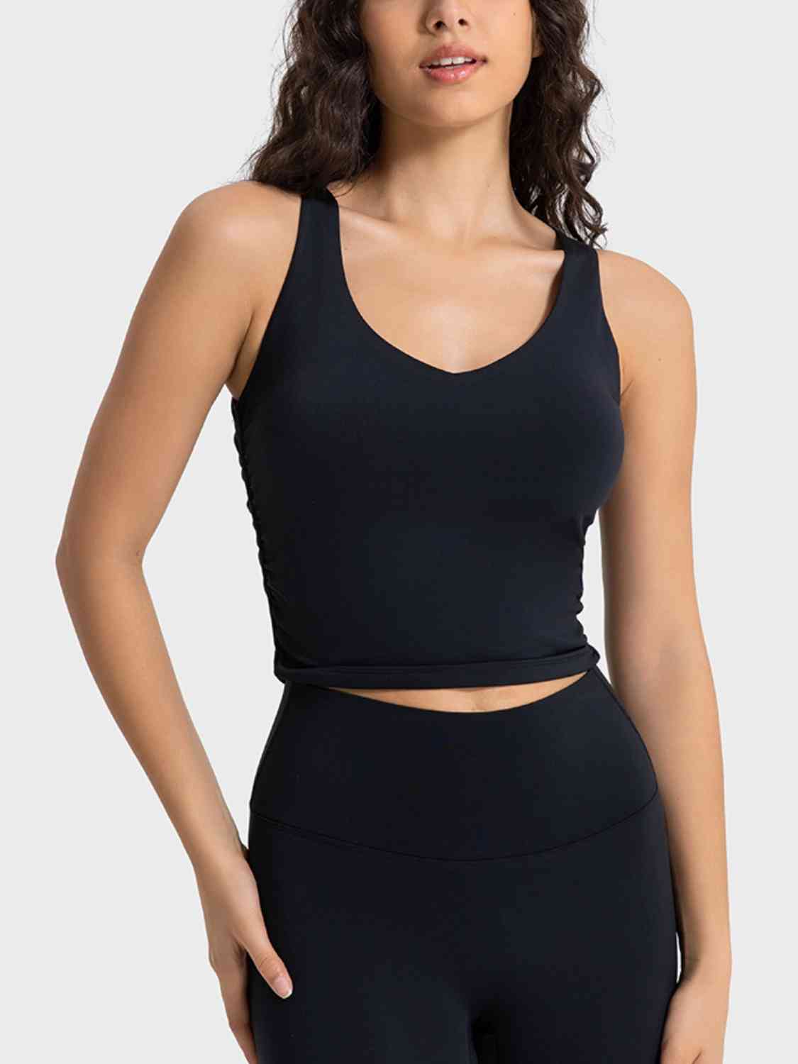 Basic V-Neck Cropped Sport Tank GOTIQUE Collections
