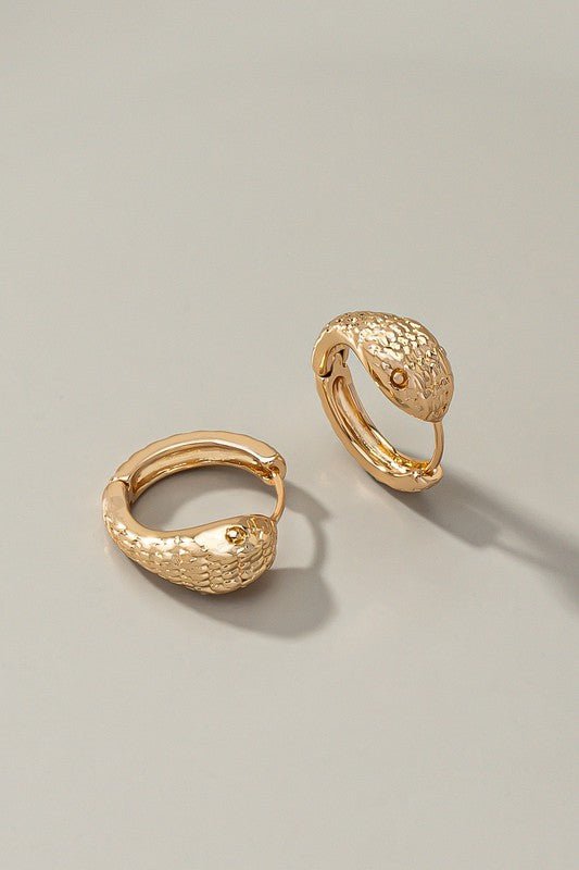 Brass Snake Hinged Hoop Earrings GOTIQUE Collections