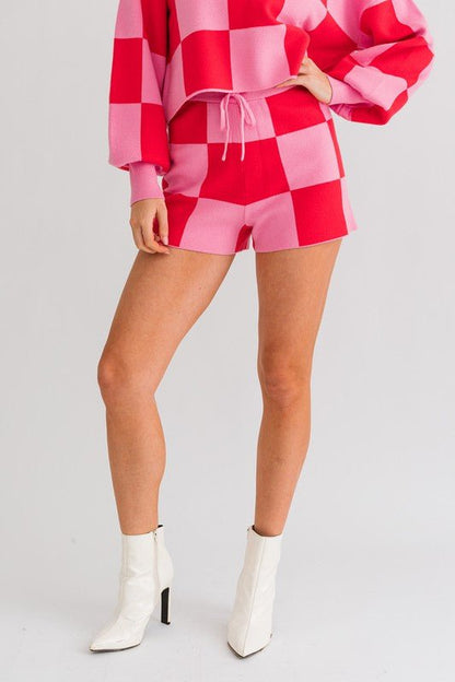 Checkered Sweater Shorts GOTIQUE Collections