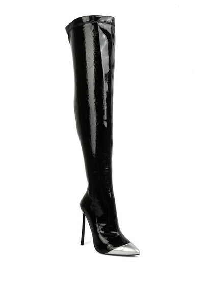 Chimes High Heel Patent Long Boots GOTIQUE Collections