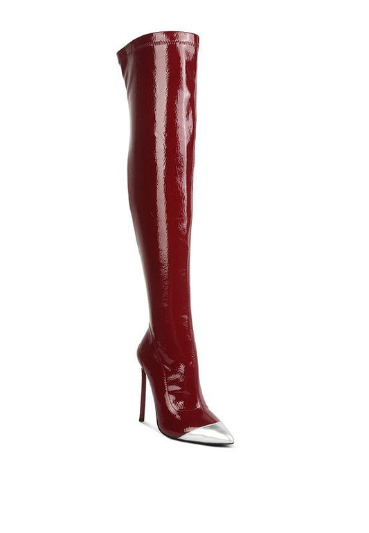 Chimes High Heel Patent Long Boots GOTIQUE Collections