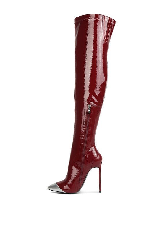 Chimes High Heel Patent Long Boots GOTIQUE Collections