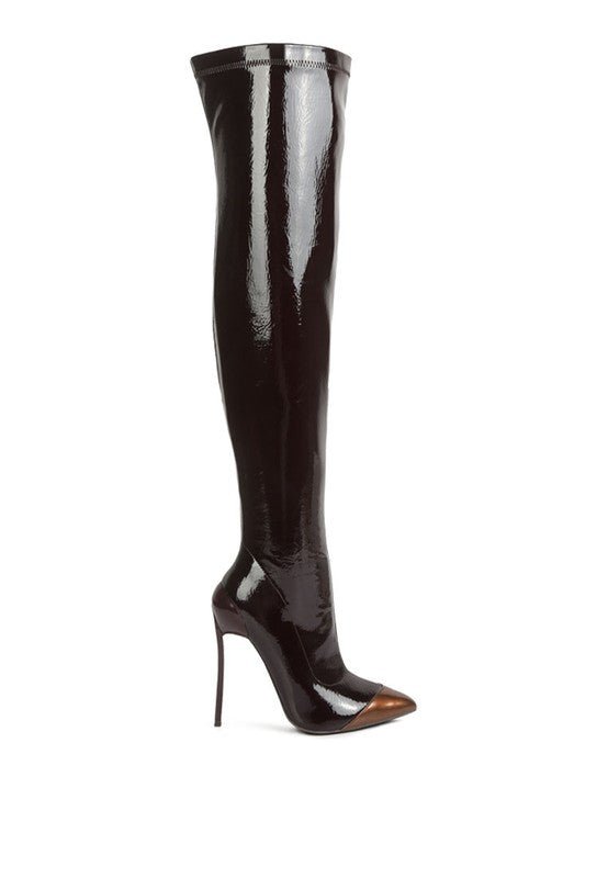 Chimes High Heel Patent Long Boots GOTIQUE Collections