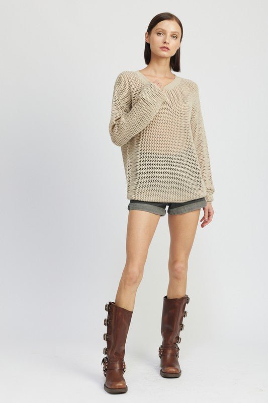 Crochet Knitted Long Sleeve Top GOTIQUE Collections