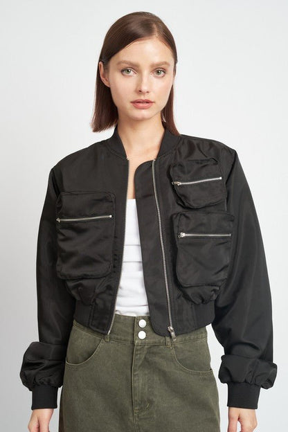 Cropped Bomber Jacket GOTIQUE Collections