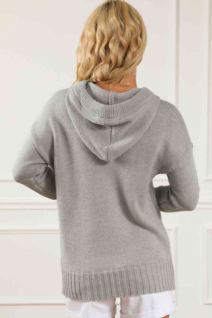 Drawstring Hooded Sweater with Pocket GOTIQUE Collections