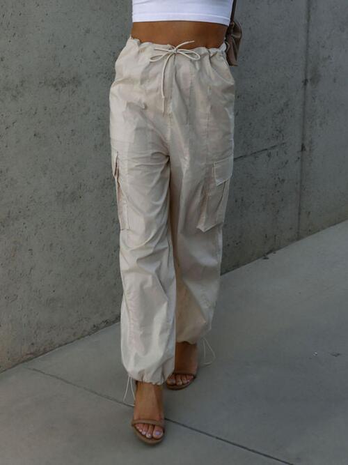 Drawstring Pants with Pockets GOTIQUE Collections