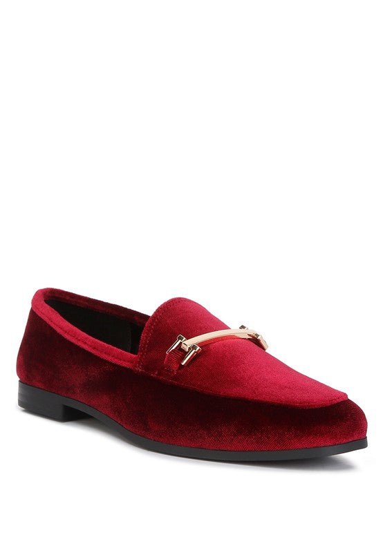 Evelio Horsebit Embellsihed Velvet Loafers GOTIQUE Collections