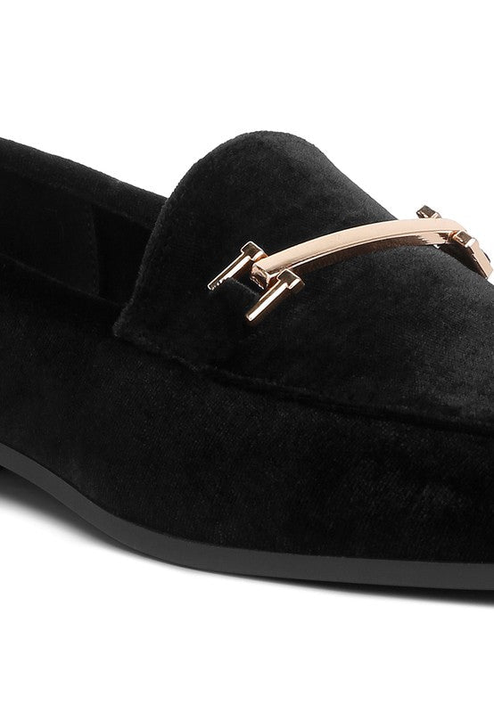 Evelio Horsebit Embellsihed Velvet Loafers GOTIQUE Collections