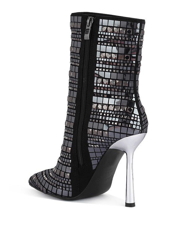 Extravagance Mirror Embellished Stiletto Boots GOTIQUE Collections