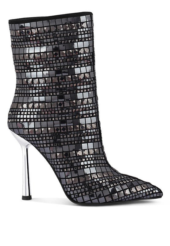 Extravagance Mirror Embellished Stiletto Boots GOTIQUE Collections