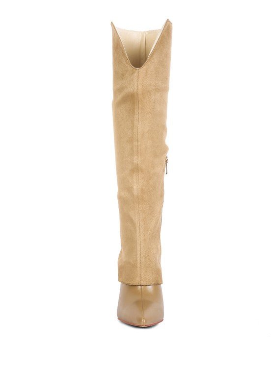 FIFIDO High Heeled Fold-Over Knee Boots GOTIQUE Collections