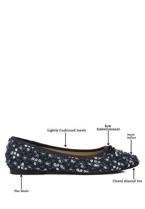 Florent Sequin Flat Bow Ballerinas GOTIQUE Collections