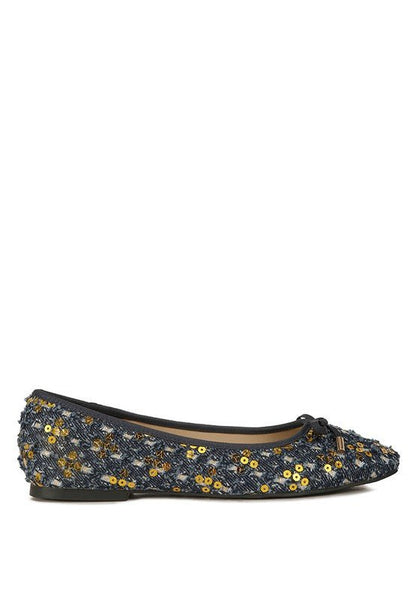 Florent Sequin Flat Bow Ballerinas GOTIQUE Collections