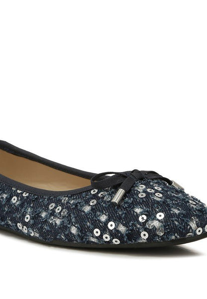 Florent Sequin Flat Bow Ballerinas GOTIQUE Collections