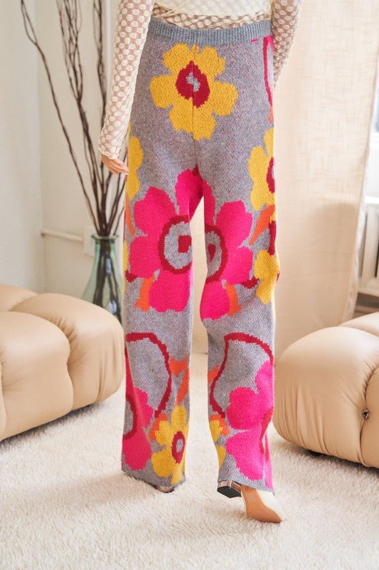 Flower Printed Casual Cozy Full Long Wide Pants GOTIQUE Collections